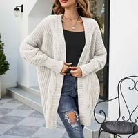 Ženska modna čvrsta boja dugih rukava pletene kardigan labav vrhovi bluza džemper lagani kardigan džemperi za žene