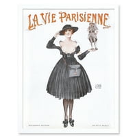 Vintage Francuska moda La vie parisienne vojna poruka Plavi rudni časopis Cover Art Art Print Framed Poster Zidni dekor