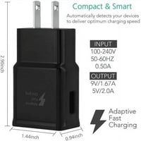 EP-TA20JBeugus Inbo Zamjena 15W adaptivni brz zidni punjač za Wiko Jerry uključuje brzo punjenje 6FT mikro USB kabla za punjenje i slušalice sa MIC-om - Crno - crno