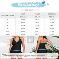 Rosfany Women dva kupaći kostim Halter TankInis podstavljeni kostimi za gumenu gume sa suknjem Dno Big