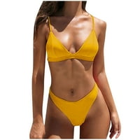 Zermoge Plus size kupaći kostimi za žene, ženska modna seksi čista boja bikini odijelo za kupaći kostim