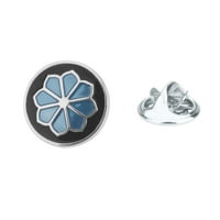 Vintage crni i plavi lotos cvijet lotos emaml rever pin broš pin