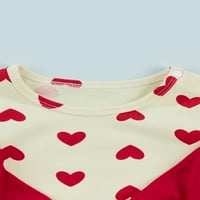Calsunbaby Baby Toddler Girls dugih rukava modno srce Print luk okrugli vrat Trougao ROMPER JUMPSUITI
