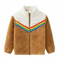 FESFESFES TODDLER dječaci i djevojke Fleece jakna boja blok flanela košulja kaput jesen zimska jakna