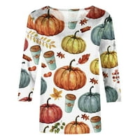 Tdoqot Halloween majice za žene - rukav posad vrat jesen casual bundeve grafičar plus veličine labave