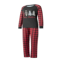 Gwiyeopda Roditelj koji odgovara pidžamima setovi Božićni PJ-ov Santa Elk Print Dugi rukavi i hlače