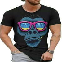 Glookwis Men Digital tiskani osnovni tee baggy bluza Labavi fit modne T majice Street životinjski print