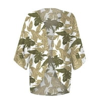 Ženski ljetni cvjetni print vrhovi labavi polovina rukava Chiffon Cardigan bluze casual pokrov