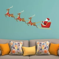 Santa Claus Reindeer Božićni ljestvici zidne naljepnice - Hol1