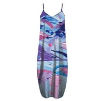 Ženska ljetna maxi haljina Ležerne prilike bez rukava sa labavim špagetama Duga plaža sunčana haljina