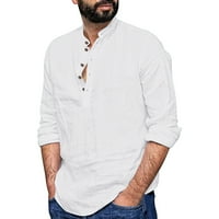 Voss muški modni casual jednostavno udobne košulje od košulje u boji