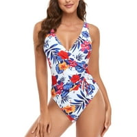 Ženski kupaći kostimi plus veličina Boja zamotavanje Ljeto struk visoki trbušni kupaći kostimi za kupaće