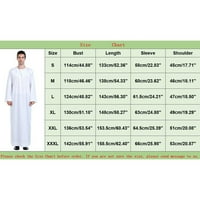 Knqrhpse ženske haljine Maxi haljina štanda Muška arapska ovratnica Boja ogrtač Solidna srednja odjeća