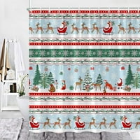 Smiješan božićni tuš za zavjese crtani snjegović jelen borov bobica Print kupaonice Curtal Curring Decor