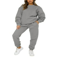 PUDCOOCO ženska flena jogger setovi duksevi odjeća gornji duks pulover Jogger hlače trenerke casual