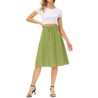 Maxi suknje za žene pamučne posteljine polovine suknje Vintage modna ležerna suknja