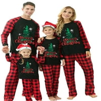 Porodica Amiliee Podudaranje božićne pidžame tiskane majice na vrhu plažene hlače za spavanje za spavanje