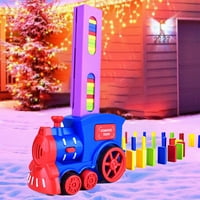 Električni domino željeznički set za 3+ godina dječji roditelj-djeca interaktivni set za praćenje W Domino Automatski edukativni domino ciglani polaganje vlaka za božićni poklon