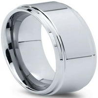 Šarmantni nakit Tungsten Vjenčani prsten za muškarce Žene Udobne fit srebrne korake Poliranoj iviranoj