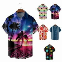 Muški casual gumb dolje na havajske majice rever Ispiši jeftinu odjeću za dječake 5- godina