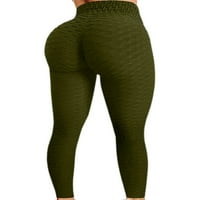 Luxplum dame gamaše Tummy Control dno Bubble yoga hlače Stretch pantalone vježbanje jezero zeleno 3xl