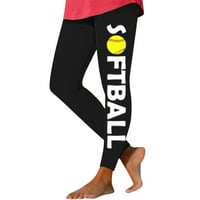 Žene bejzbol ispis gamaše yoga teretana vježbanje trkačkih tajica Ženska nogavica Žuta XL