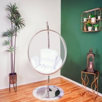 Chumra Bubble stolica akrilna ljuljačka sa postoljem, jastukom, hromom i zlatnim finišom