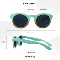 Lifeart Vintage okrugle sunčane naočale za muškarce i žene Gradijent siva sočiva UV zaštita vanjske nijanse sa zelenim žutim + boja +1. Pakovanje okvira povećanja