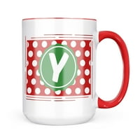 Neonblond monogram z crvene polka točkice poklon za ljubitelje čaja za kafu