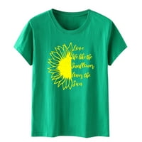 Žene HOMENS HOLY Ljetni vrhovi Žene Suncokret Ljetna majica Plus size Labavi bluza Vrhovi Djevojka Žene