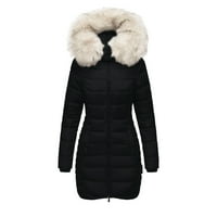 Modni kaput zimske plus veličine čvrste boje dolje kaput dugi rukav patentni džepni kaput topla jakna