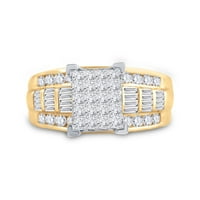 Dijamantski ponuda 10KT Žuta zlatna princeza dijamantski prsten za vjenčanje za brisanje 1- cttw