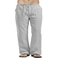 Capreze muške hlače elastične struke pantalone sa čvrstim bojama ugrađene loungewebrowwer-a sive xxl
