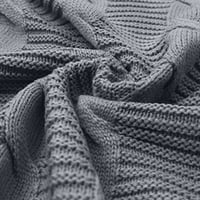 Hueook Topli kardigani za žene plus veličine patentni zatvarač modni dugi rukav ležerni džemper čvrsti