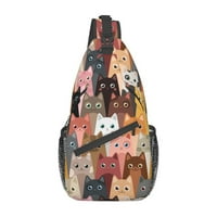 Šarene smiješne mačke mače životinje ruksak ruksak za kosa za rezanje križa na rame Torba za planinarenje