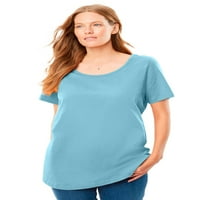 Žena unutar ženske plus veličine savršene majice s kratkim rukavima s kratkim rukavima