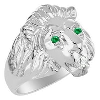 Muški prstenje srebro * Nevjerojatan razgovor Starter originalni dijamant i prekrasan dragocjeni ruby,