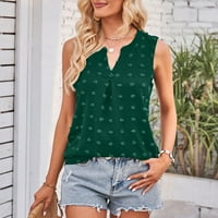 Elneeya Fashion Ženska solidna kugla V-izrez Casual Tenk TOP majica bez rukava vrhunska vojska zelena