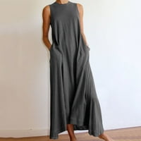 Mini haljine za ženske ležerne košulje bez rukava bez rukava duga suknja
