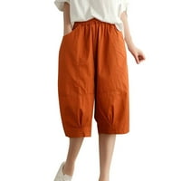 Eguiwyn Women Ljetne elastične strugove Široke noge Lounge Pant pantalone sa džepom