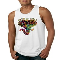 Divlji bobby, drži ga divlji šarenog slona za životinje za životinje Muške grafičke tenkove, bijeli, 2xl