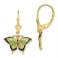 Auriga 14K žuta zlatna leptira emajlirana krila viseći minđuše za žene