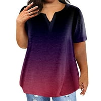 Cuekondy ženski gumb dolje majice casual tops plus veličina ljetna bluza s kratkim rukavima