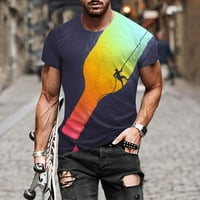 Floleo Tops Clearence Muška ljetna dekolte majica 3D uzorak za ispis Kratki rukav