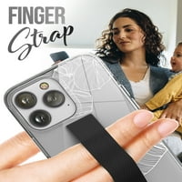 Encased Finger Grip Case dizajniran za iPhone Pro CASE s ručnim remenom i zaštitnikom zaslona bijeli list čipke