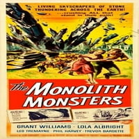 Monolith Monsters The Movie Poster Umetanje 14inx36in X Square Adults Western Graphic
