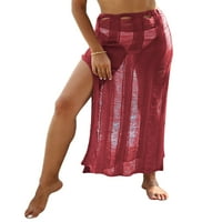 Žene Bikini Poklopac UPS Ljeto Bohemian Y2K Pletena dugačka suknja Split izdubljeni od suknje za plažu