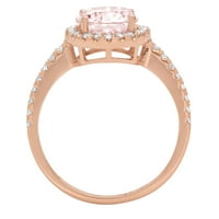 1.86ct okrugli rez ružičasti simulirani dijamant 14k godišnjica ruža Gold Angagement Halo prsten veličine