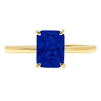 2.5ct blistav rez simulirani plavi safir 18K žuti zlatni angažman prsten veličine 7,25