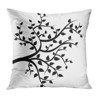 Podružnica lišće drvene grane silueta crna životna crtača jastuk jastučni jastuk